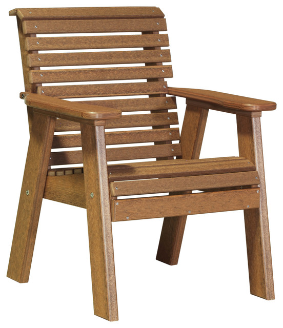 Rollback 2 Bench Lawn Chair In Premium Woodgrain Poly Lumber