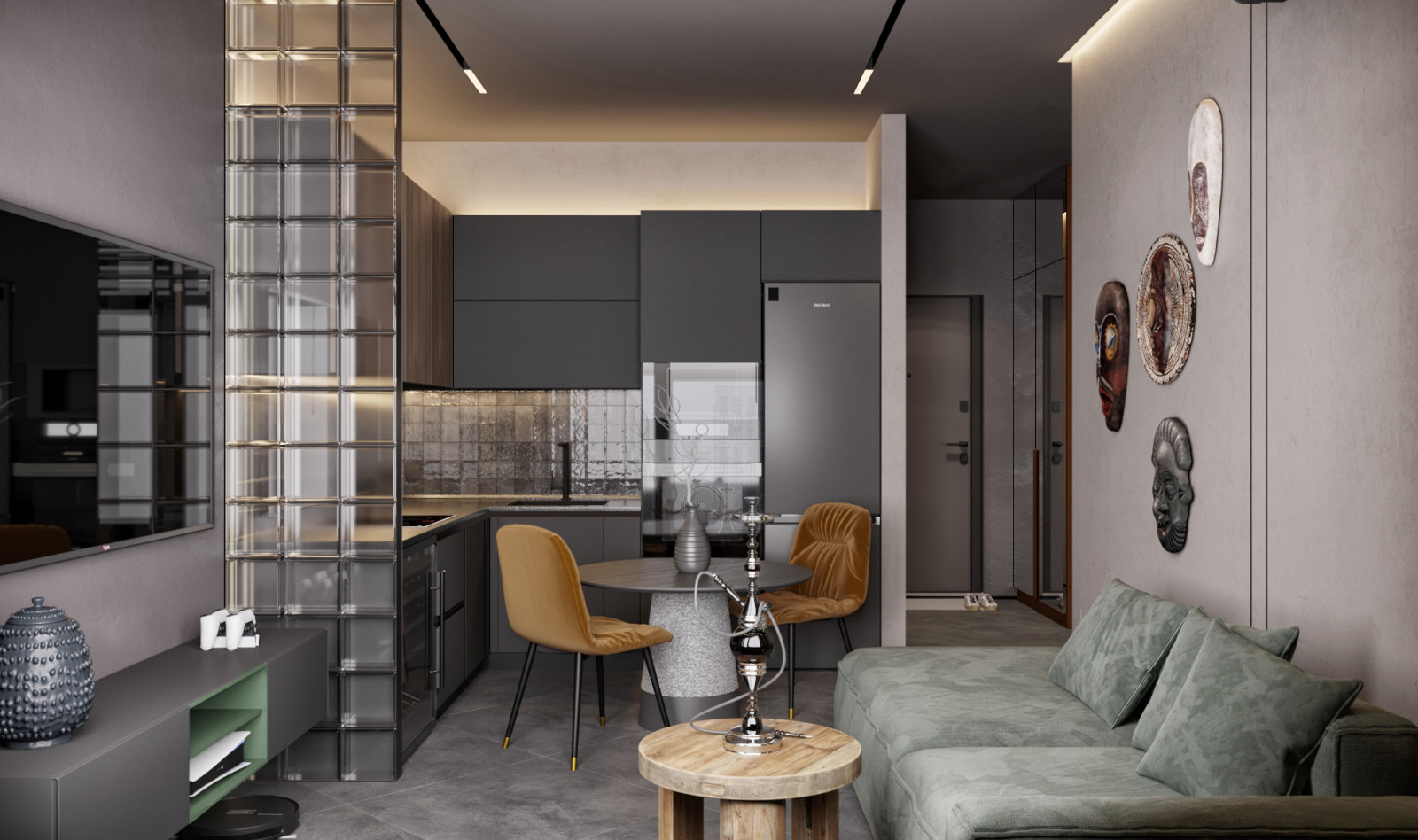 Проект однокомнатной квартиры 40 м²