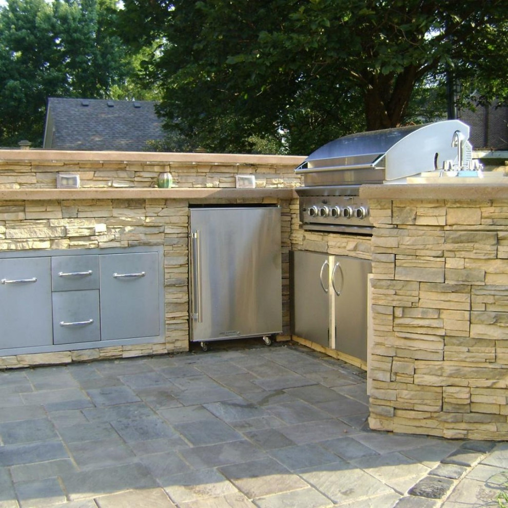 L Shaped Outdoor Kitchen