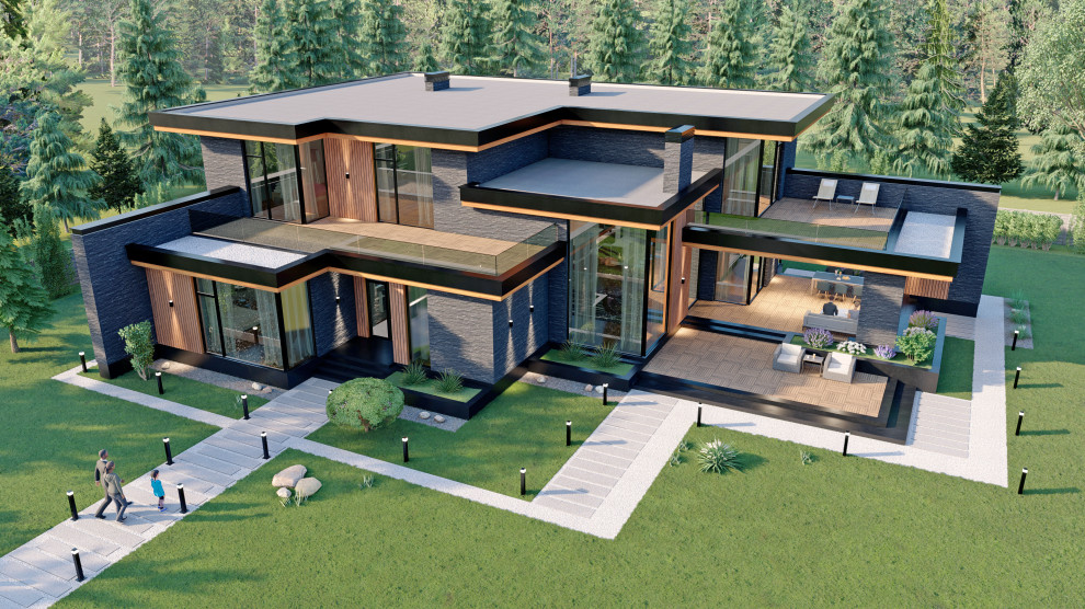 Дом 400 м2 (дневной вид)