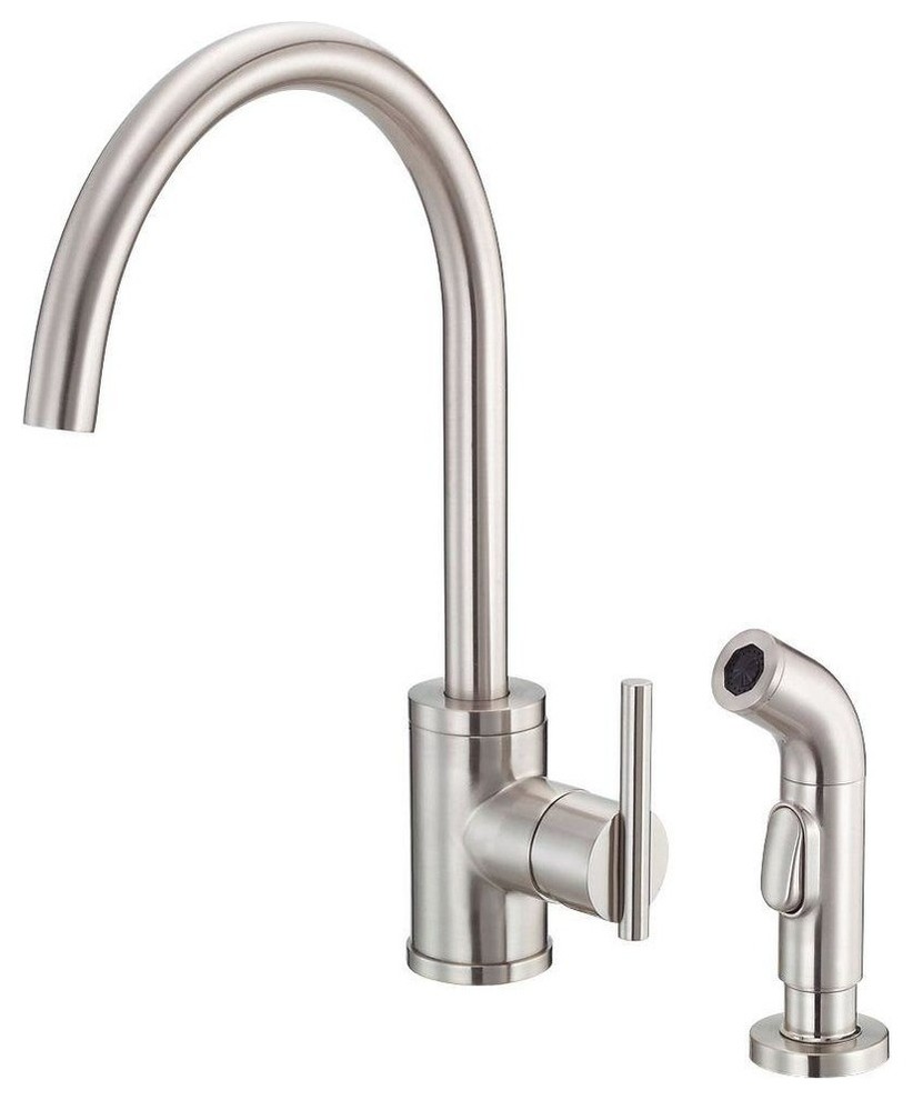 Parma Side Mount Single-Handle Side Sprayer Kitchen Faucet in Stainless Steel