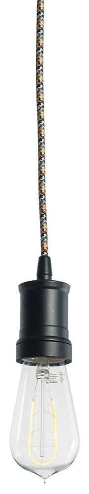 Bulbrite Direct Wire Pendant Kit, Black Socket With Multi-Color Cord