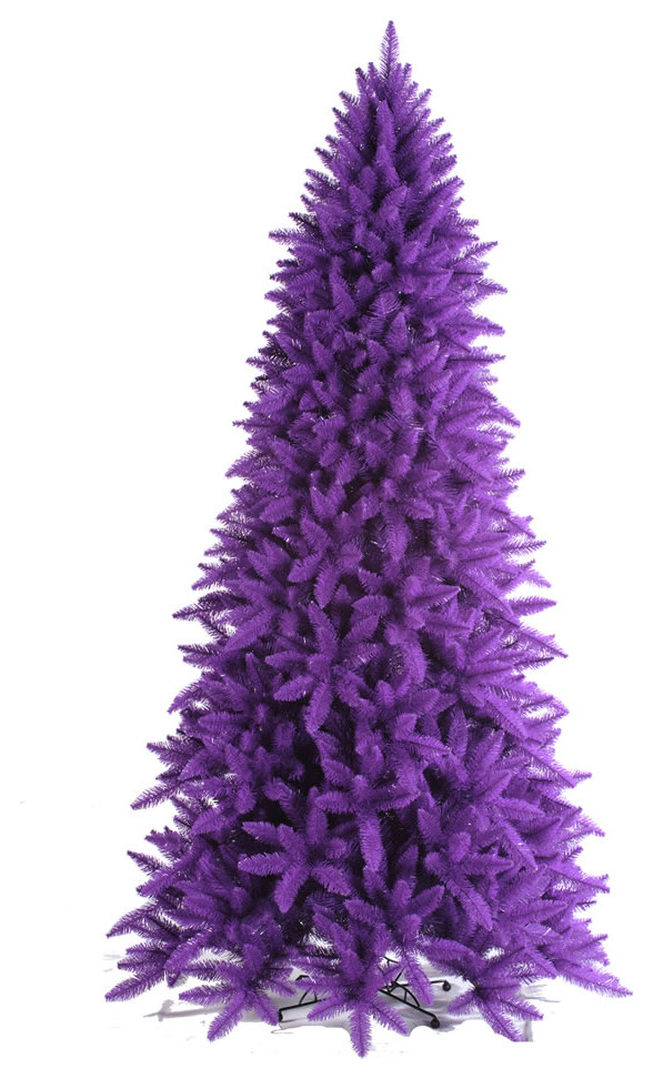 Vickerman Flocked Purple Fir Artificial Christmas Tree, 4.5' Traditional Christmas Trees