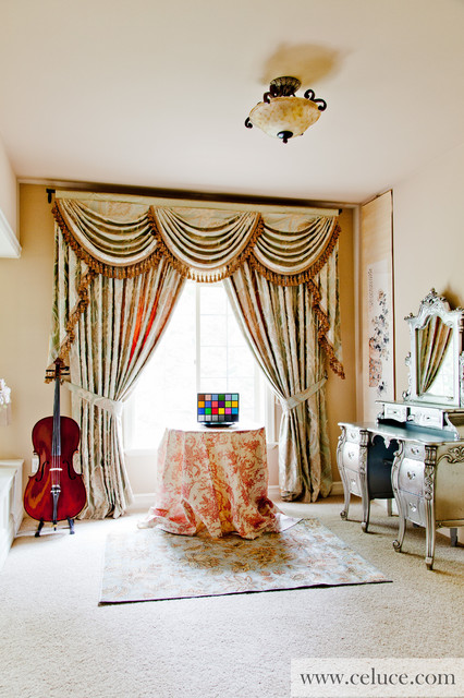 Emerald Bouquet Valance Curtains With Swags And Jabots By Celuce