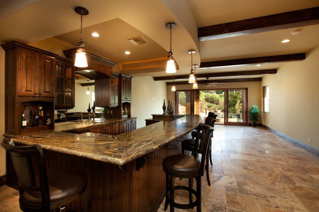 Via Lido Custom Home Lake Las Vegas - Mediterranean - Home Bar - Las