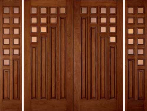 Jeld-Wen 800 Mahogany Doors and Sidelights Clear IG Glass