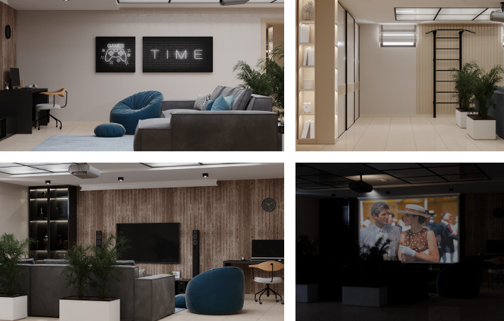 Дизайн проект загородного дома - 1 этаж