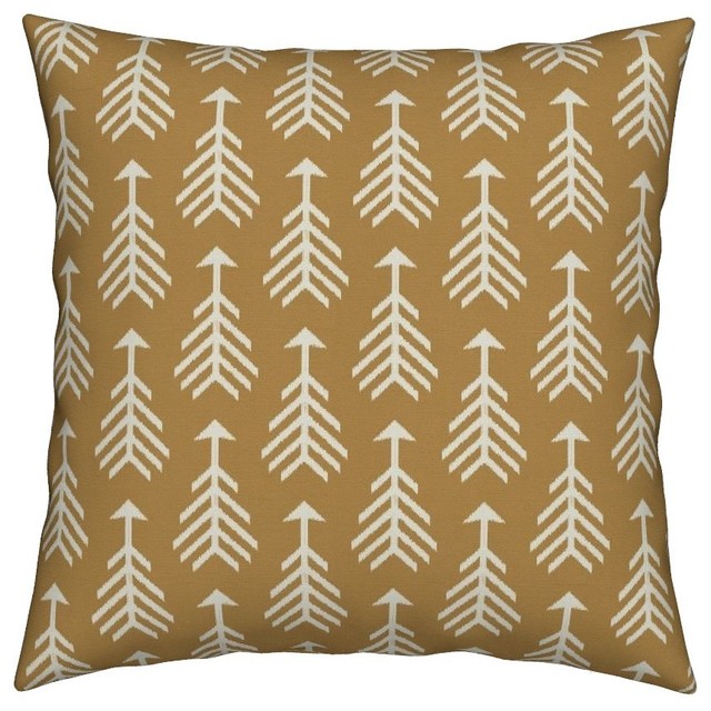 Arrows Tribal Hip Geometric Yellow Mustard Throw Pillow