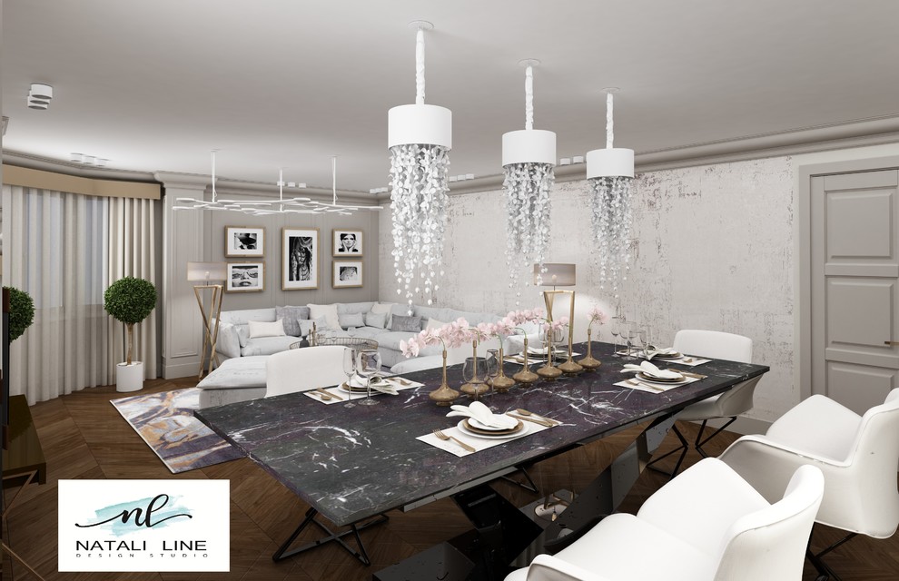 Проект квартиры 98.9кв.м. был создан для молодой семейной пары с тремя  детьми