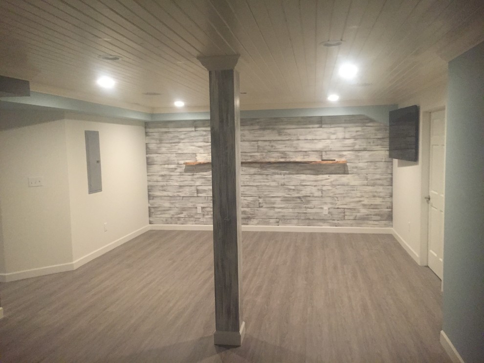#shiplap wall with wood ceiling and color selections