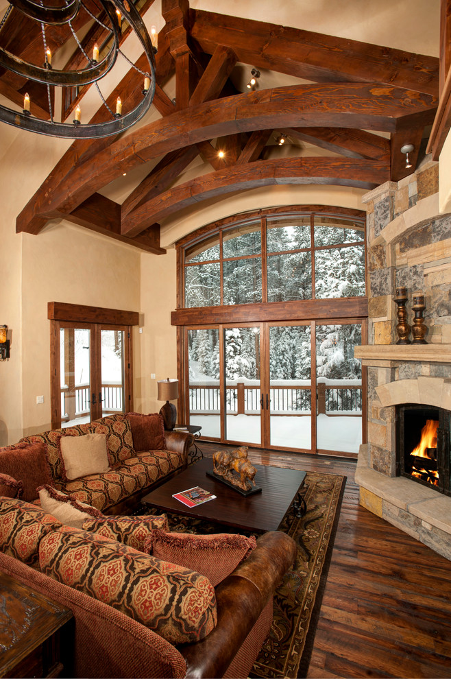 Inspiration for a country living room in Denver.