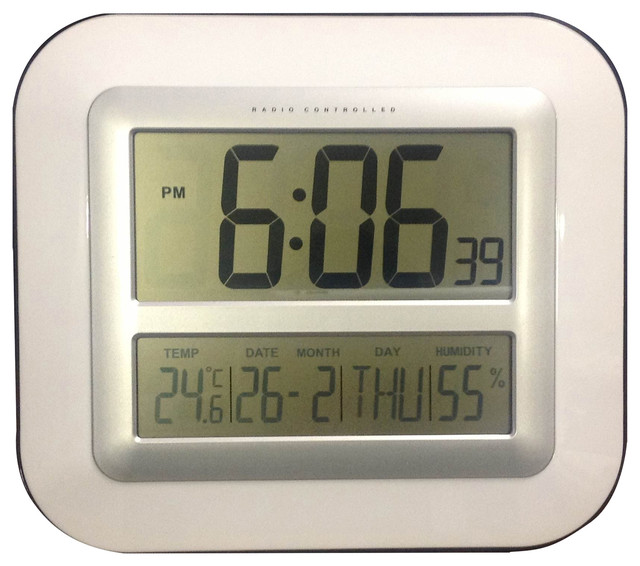 Jumber Numbers LCD Atomic Radio Control LED Alarm Clock Contemporary