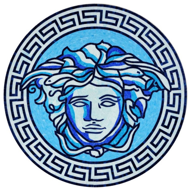 Glass Goddess Medallion - Contemporary - Tile Murals - by Blue Water ...