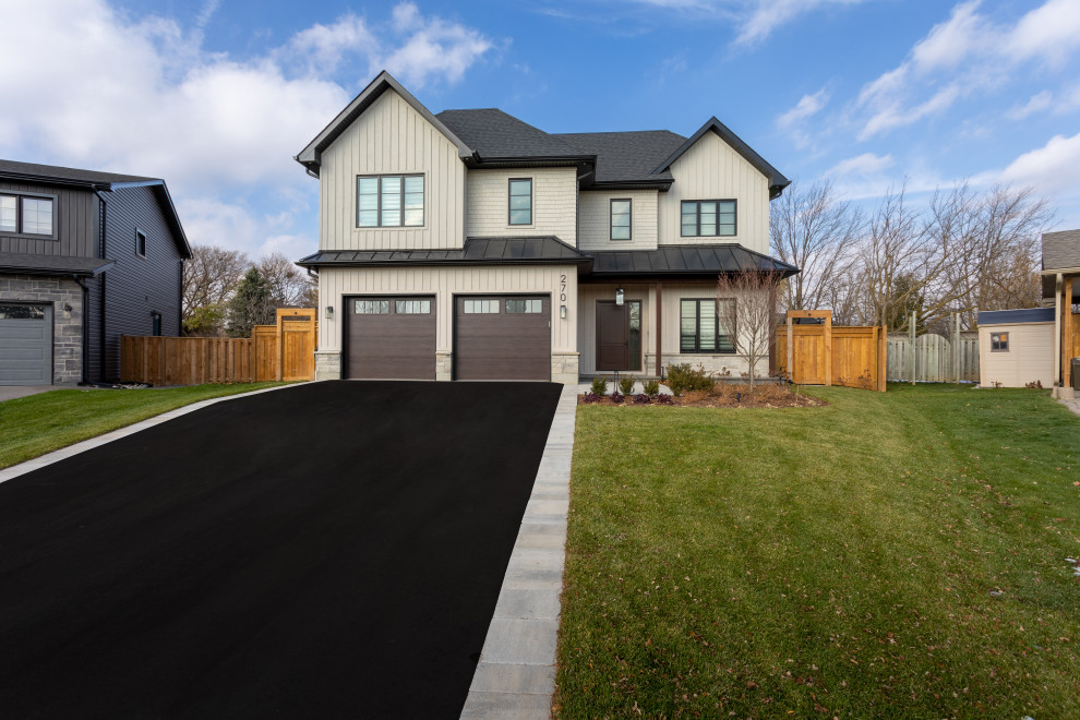 Example of a transitional exterior home design in Toronto