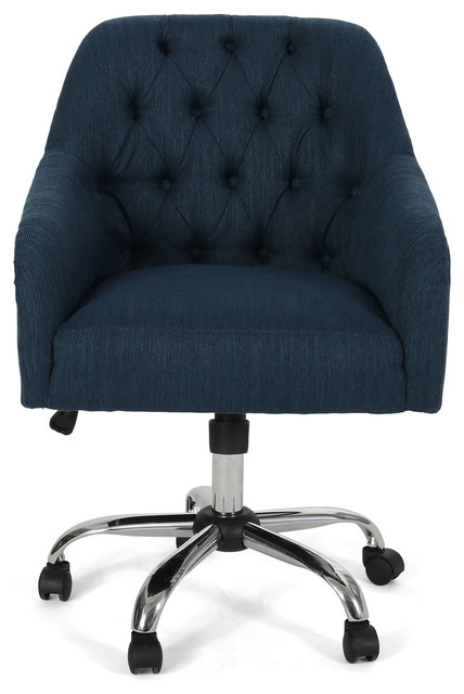 Home Office Computer Desk Chair Velvet Upholstery Diamante Swivel Executive Seat