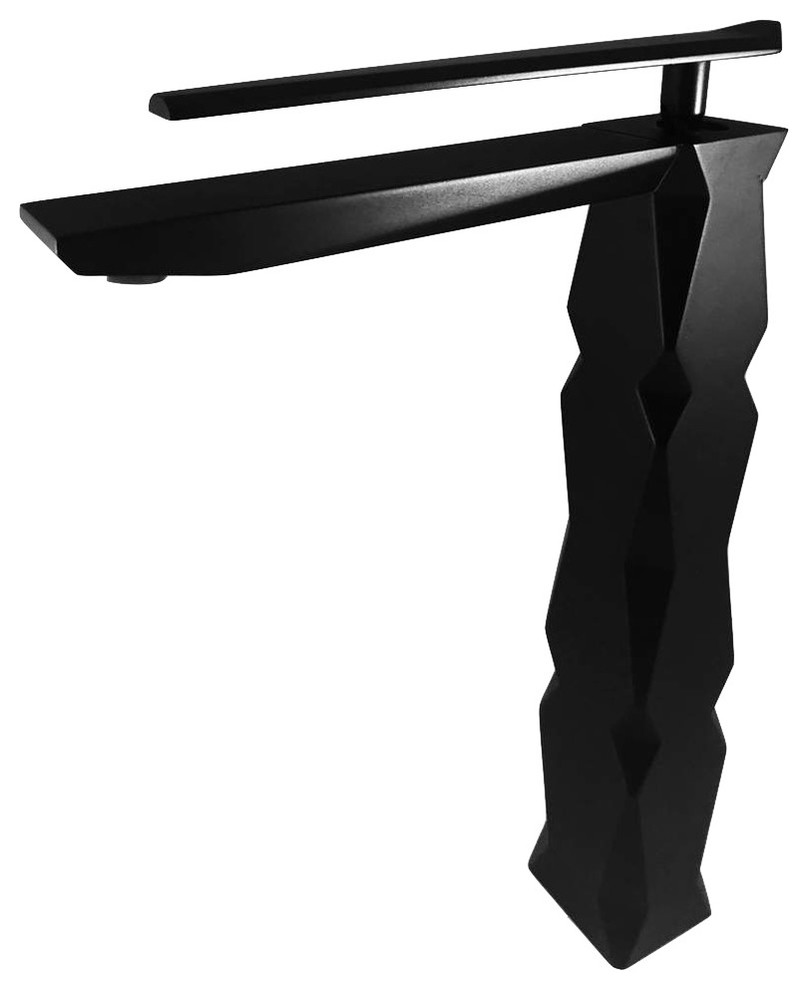 Ikon Luxury Vessel Sink Faucet, Black, Without pop-up drain