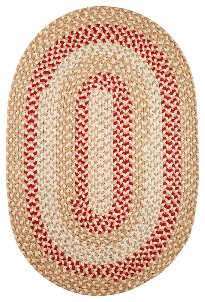 Homespun Kitchen Easy Clean Braided Rug, 7'x9' Oval Contemporary
