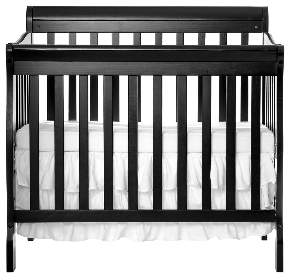 Dream On Me Aden Convertible 4-in-1 Mini Crib, Black