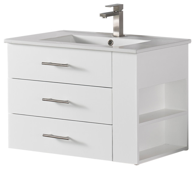 30 Right Side Shelf Vanity Wood, 72 Inch Vanity Single Sink Right Side