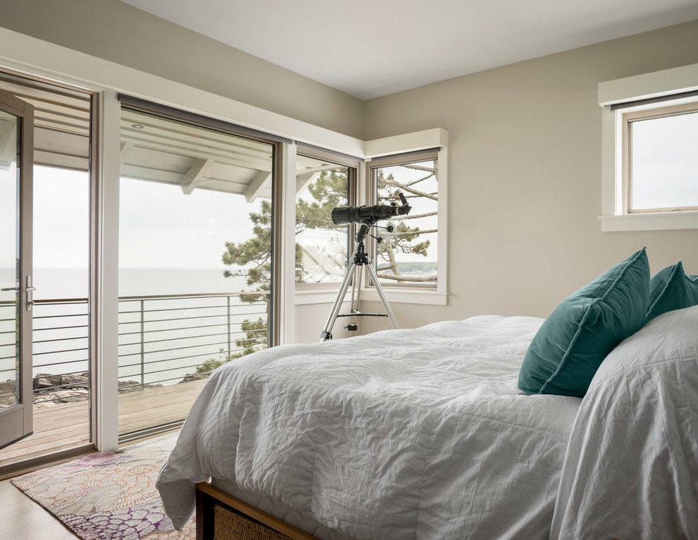 Sea Change Master Bedroom with an Ocean View Beach Style Bedroom