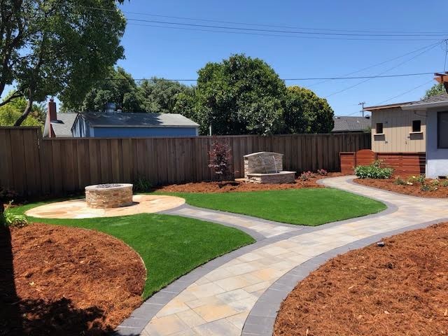 Backyard Water Feature & Firepit