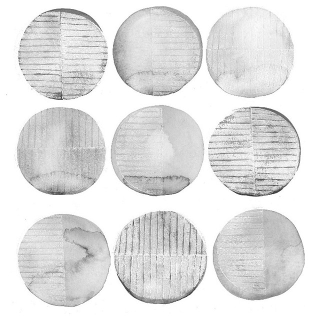 Giant Art 84x84 Soft Circles II Fine Art Giant Canvas Print in Multi