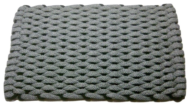 24"x38" Rockport Rope Mat, Gray With Black Insert