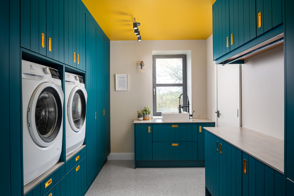 Inspiration for an eclectic laundry room remodel in Dublin