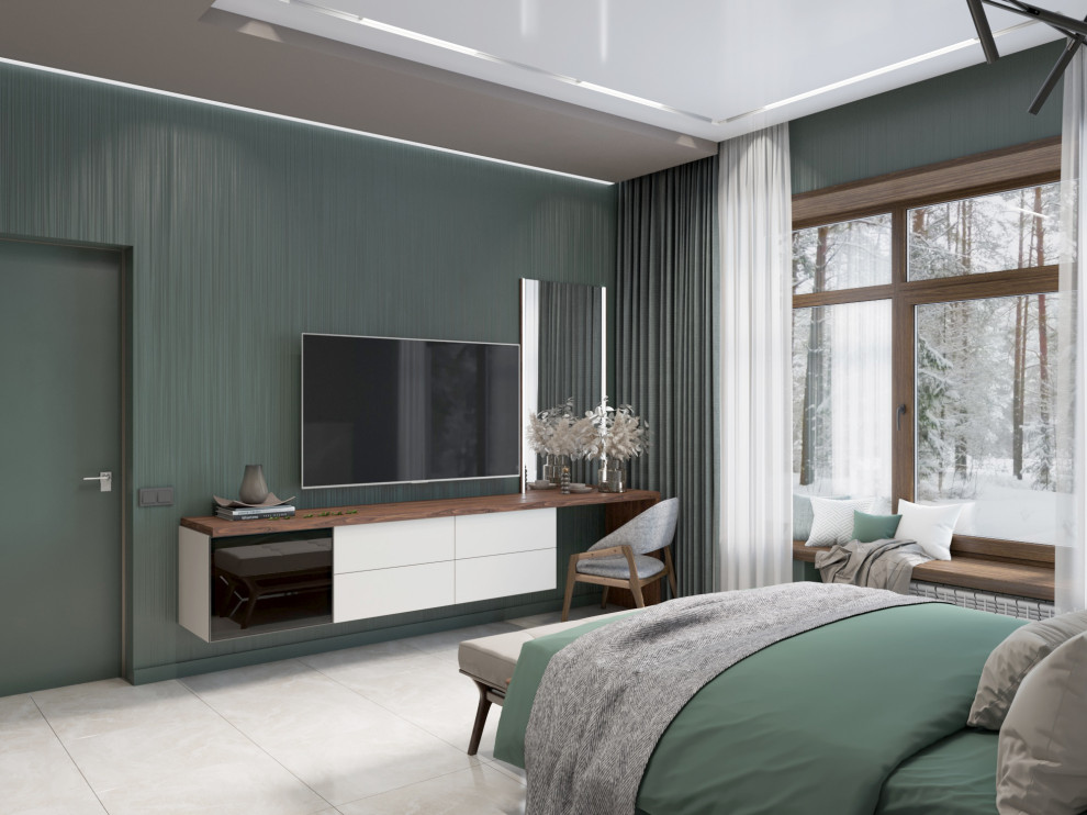 Спальная в частом доме.