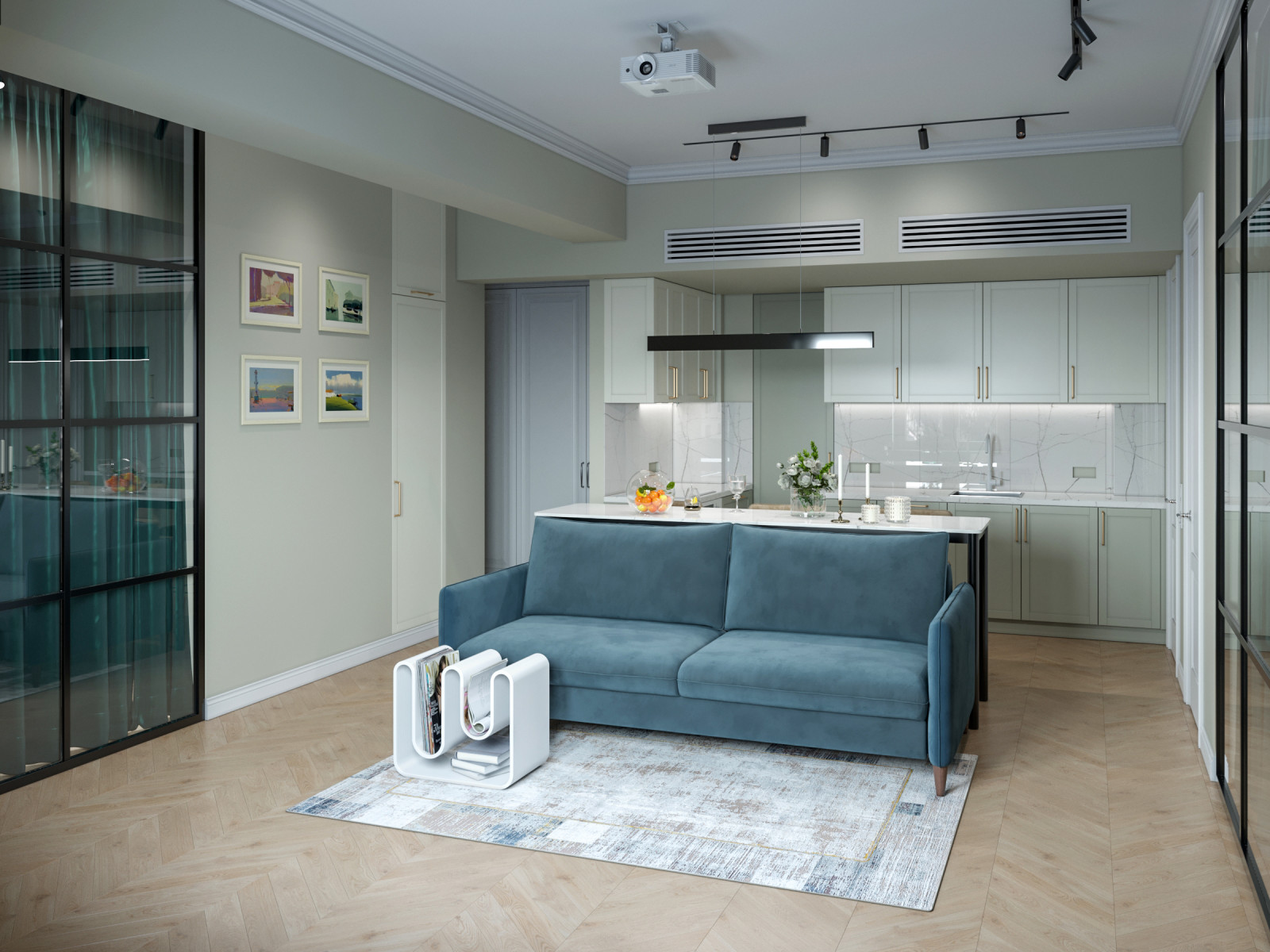 Квартира в стиле "Эклектика" г. Москва  . 64 кв.м.