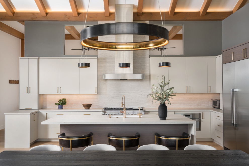 Mountain style kitchen photo in Denver