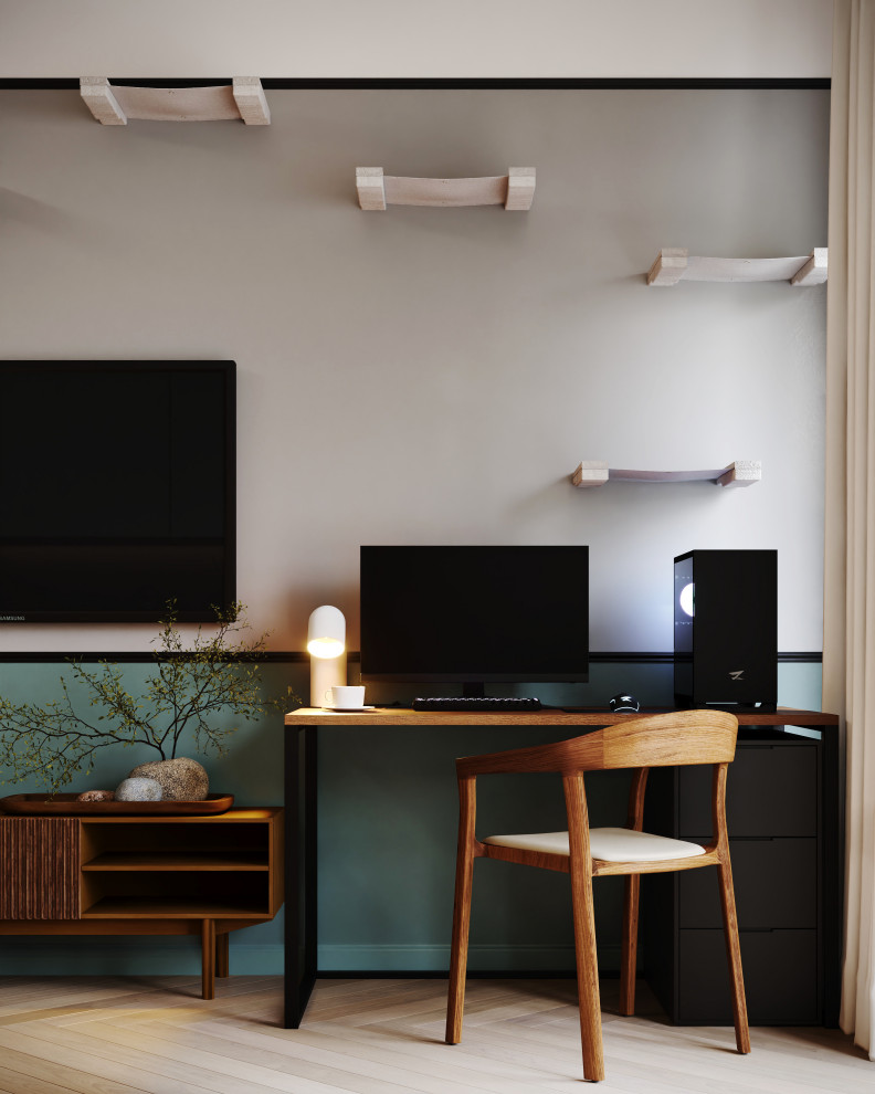 Спальня с игровым комплексом для кошек