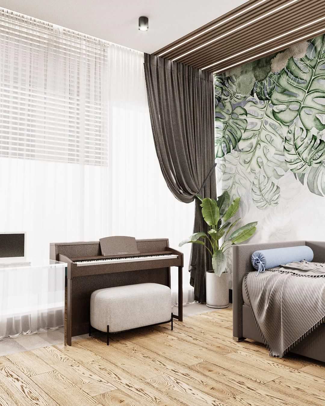 Дизайн-проект детской комнаты в современном стиле в ЖК ‘Небесный’ для девочки-по