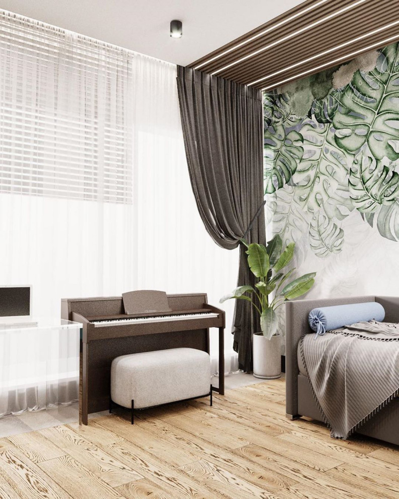 Дизайн-проект детской комнаты в современном стиле в ЖК ‘Небесный’ для девочки-по