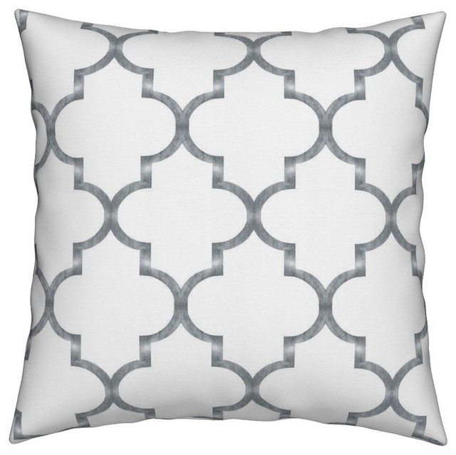 Ogee Geomentric Black Classical Throw Pillow Cover w Optional Insert by Roostery