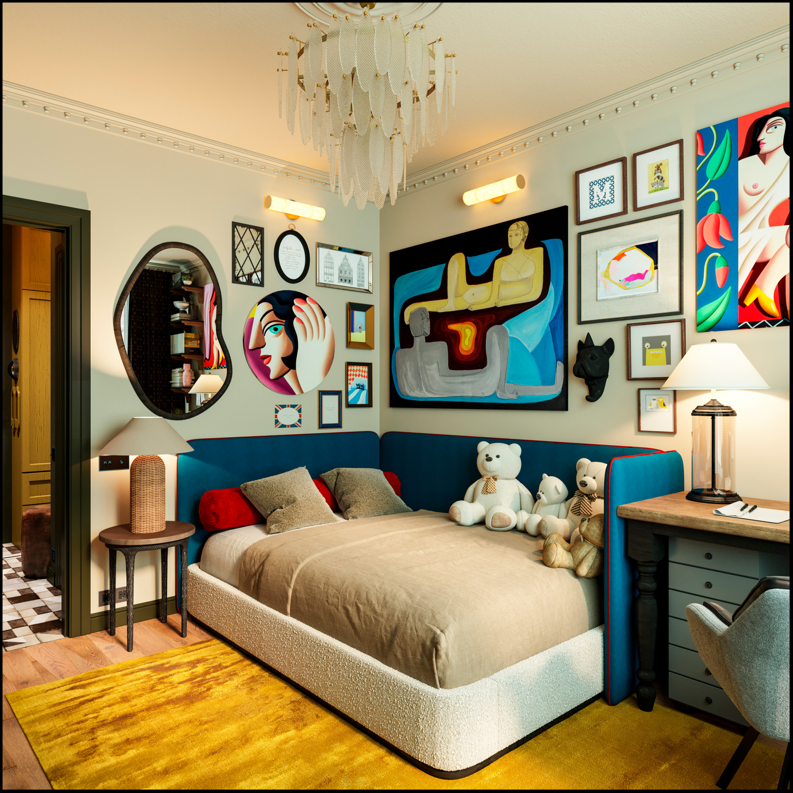 Дизайн квартиры 60 м2 в новостройке от ПИК 2 вариант