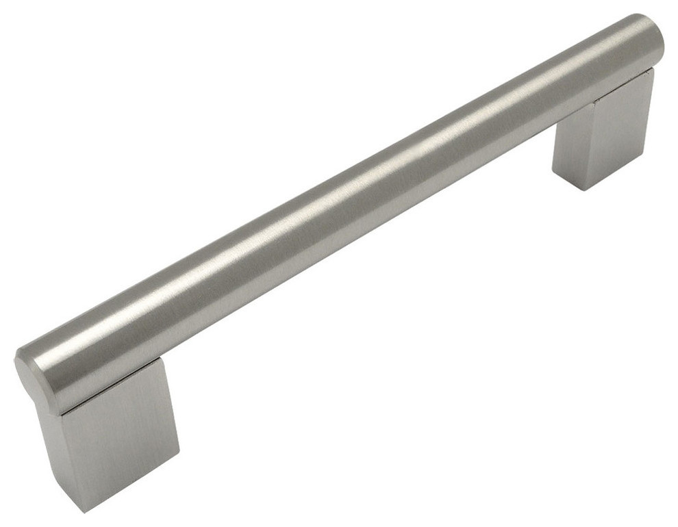 Modern Satin Nickel Bar Pull, 5" HoleCenters Contemporary
