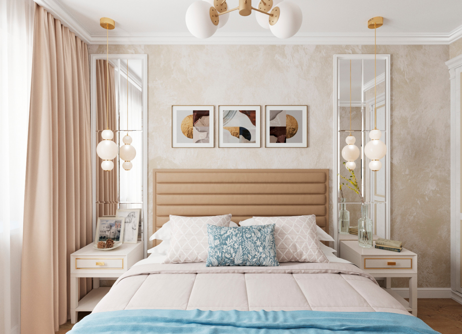 Интерьер спальни с нотками классики