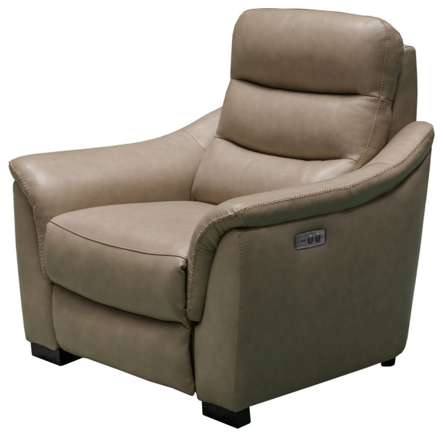 Seymour Top Grain Leather Power Recliner Contemporary Recliner