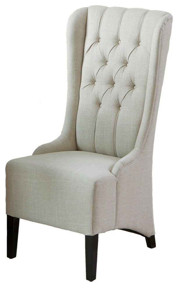 Gdf Studio Anderson Light Beige Tufted, Tall Back Fabric Dining Chairs