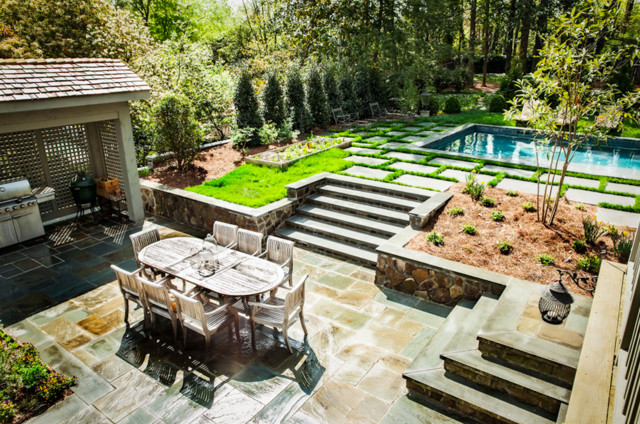 Brookhaven Pool contemporary-garden