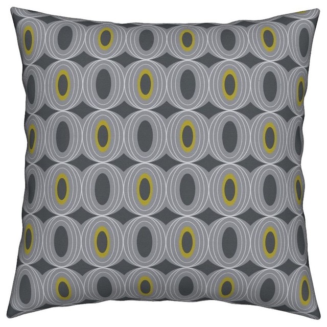 Geometric Geo Grey Retro Midcentury Modern Throw Pillow