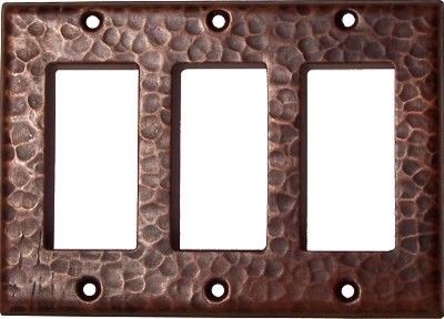 Triple Decora Hammered Copper Switch Plate Rustic Plates Triple Decora Hammered Copper Switch Plate