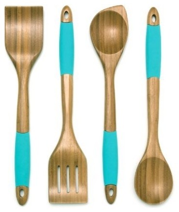 Lipper 8515B Blue Cutting Board Bamboo With 4 Tools Medium