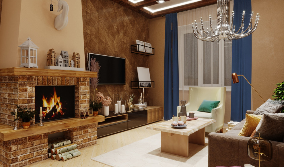 Гостиная в стиле шале