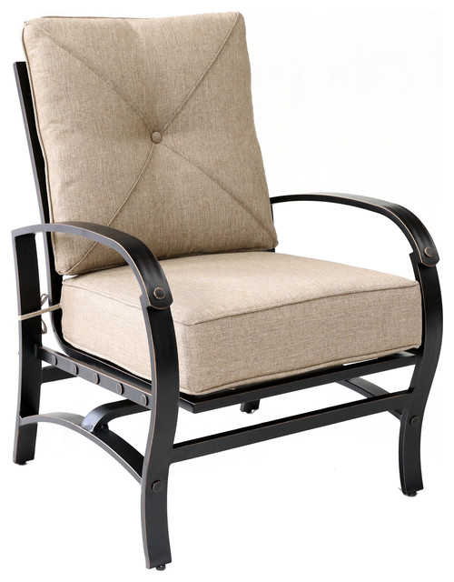 Santa Rosa Outdoor Patio Club Motion Chair With Cushion Set Of 2