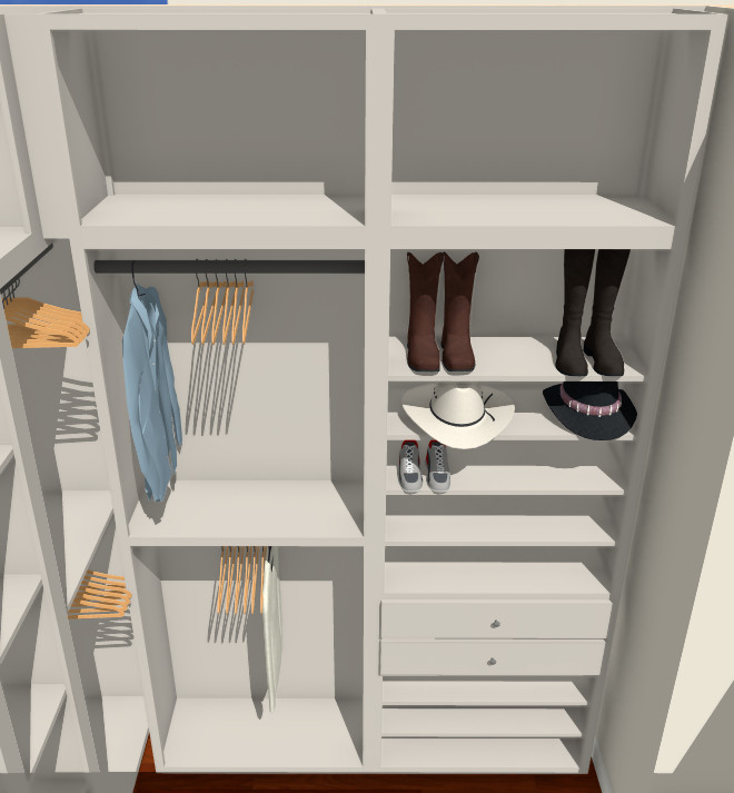 Custom Walk-In Closet with Built-In Storage & Glass-Top Island