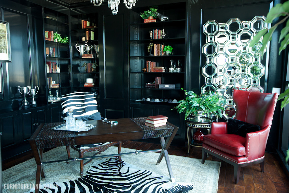 This is an example of an eclectic home office in Charlotte.