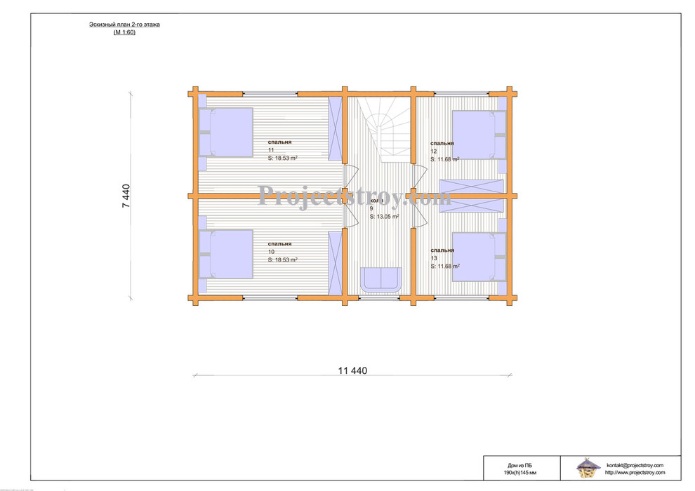Дом из бруса профилированного с навесом под автомобиль