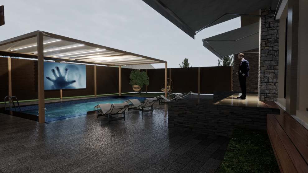 Планировки существующего коттеджа и планировка территории